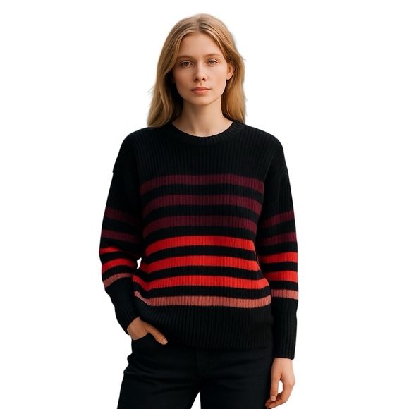 Tahari Long Sleeve Crew Neck Fall Sweater. Multi Color. Size Small P. #593 NWT - Picture 1 of 9